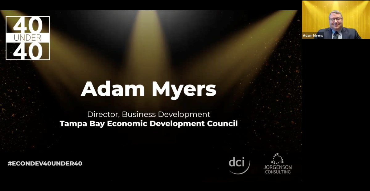 Tampa Bay EDC’s Adam Myers Wins 40 Under 40 Award in Economic Development