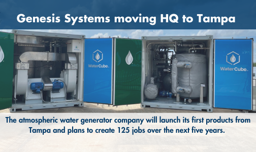 Advanced technology company with a mission to solve global water scarcity announces relocation to Tampa